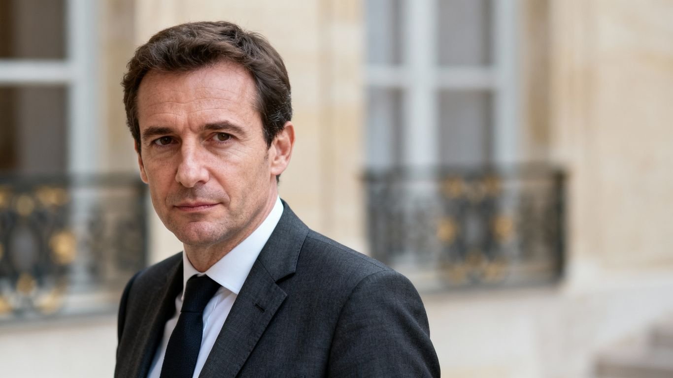 Portrait de [Christophe Béchu] dans un cadre officiel.